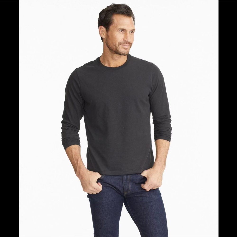 NWT UNTUCKit Men’s Black Long-Sleeve Aston Crewneck T-Shirt, XXXL